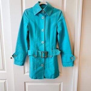 Mexx Turquoise Belted Trench Coat